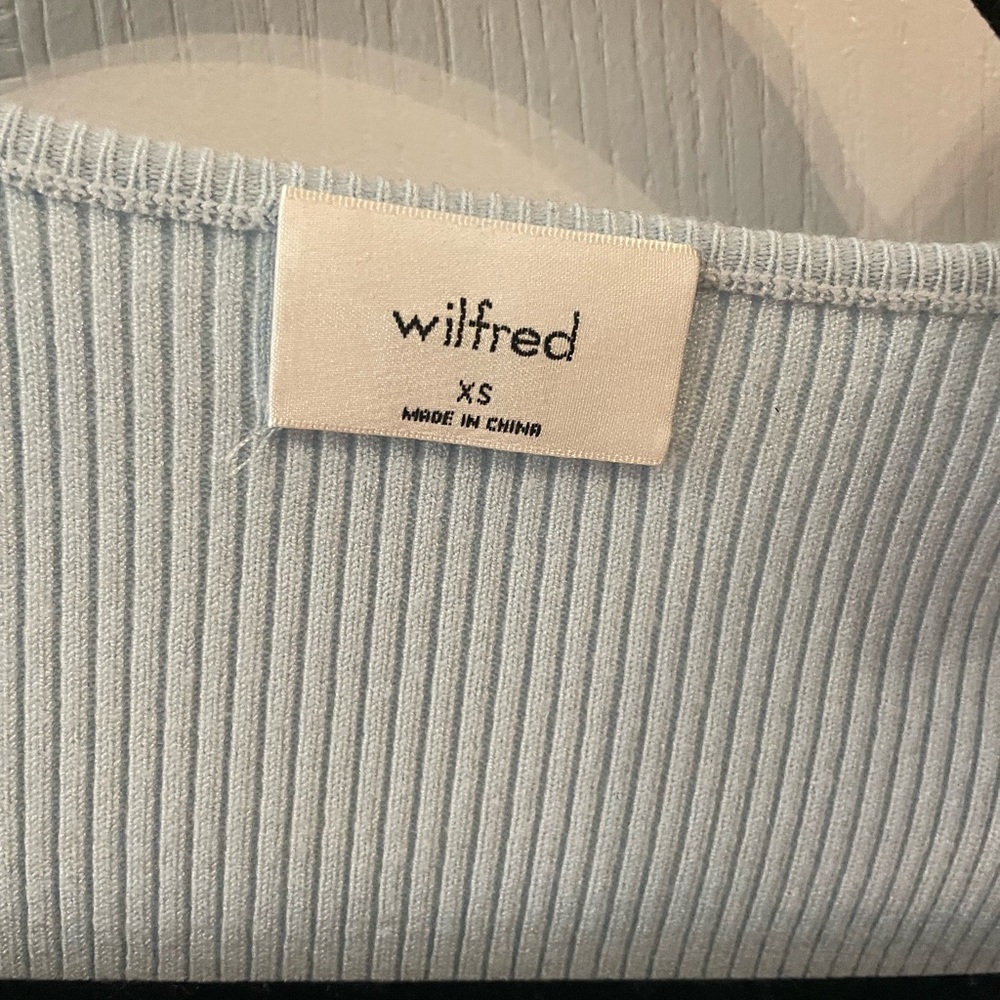 Wilfred Sky Blue Ribbed Wrap Blouse - Picture 4 of 4